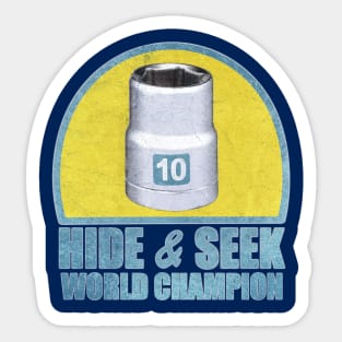 10mm Hide And Seek World Champion Vintage Sticker